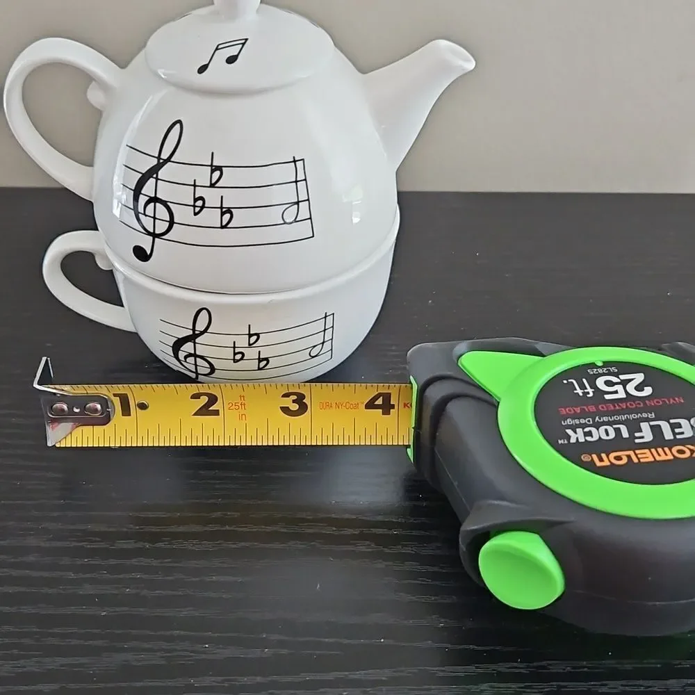 Vintage Musical Note Teapot and Cup Set